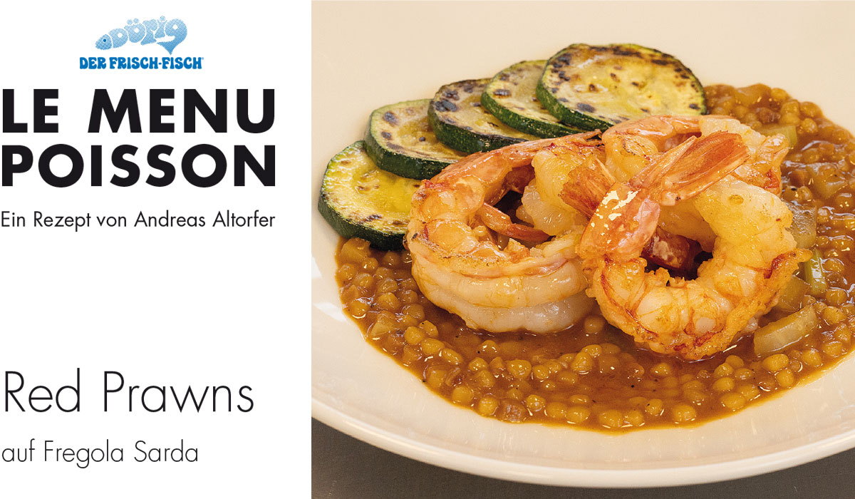 Rezept Red Prawns auf Fregola Sarda