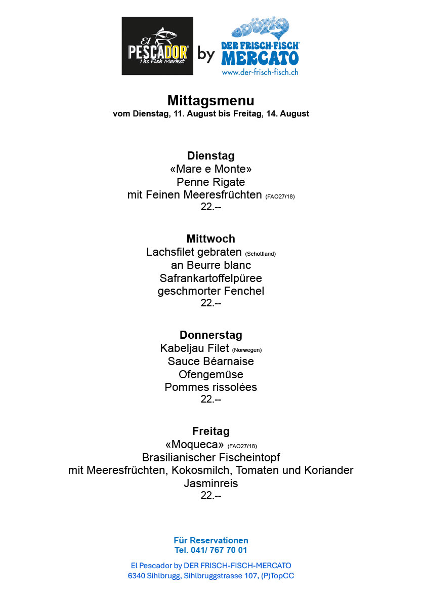 Wochenmenü